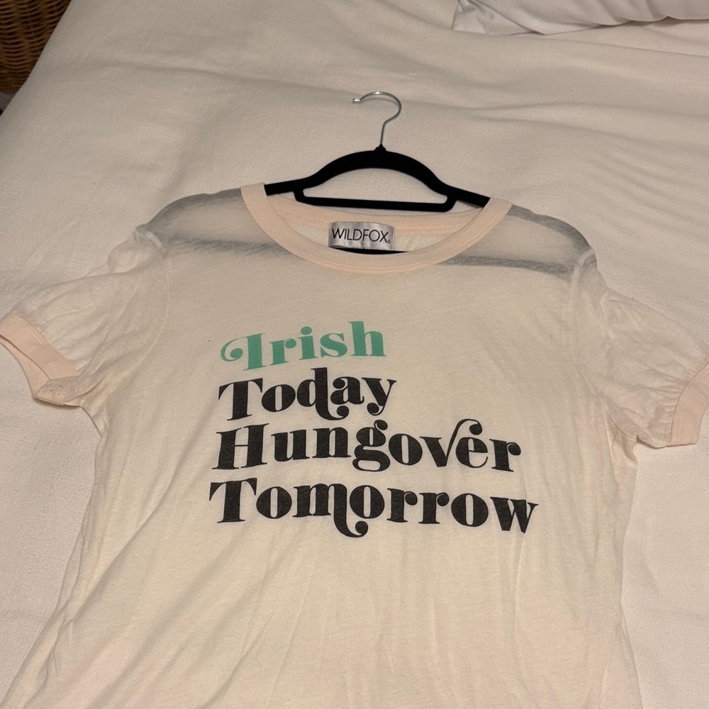 Wildfox Cream and Black Graphic Tee